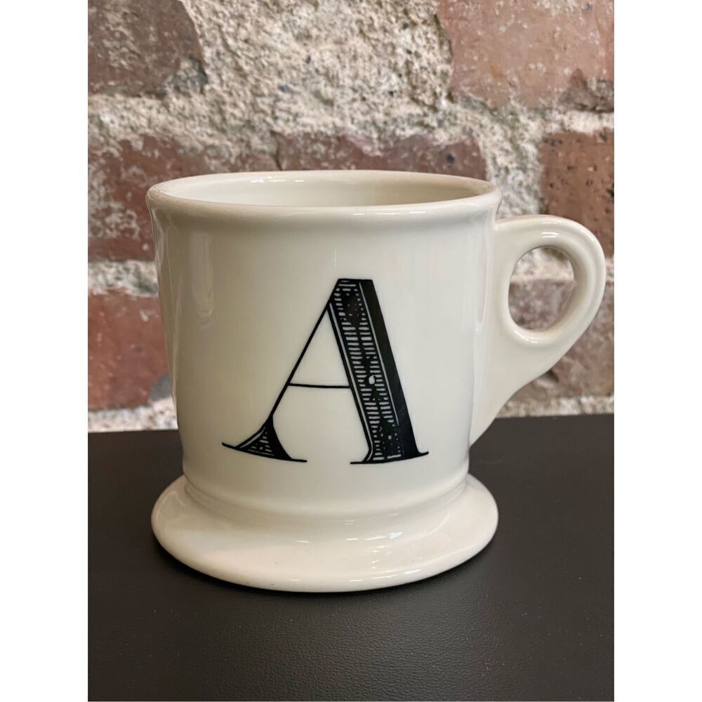 Letter “A” Monogram Anthropologie Mug - Cream/Black